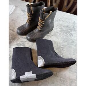 Bata Boots Mens Size 11 Rubber Pac Snow Insulated Made‎ in USA Removable Liner